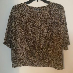 SHEIN leopard print short sleeve plus size top